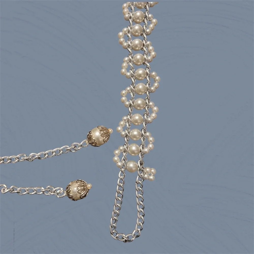 Elegant Pearl and Silver Belt